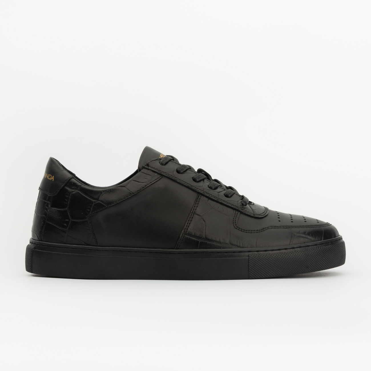 Sneakers BASE en cuir noir - croco noir Men & Panda