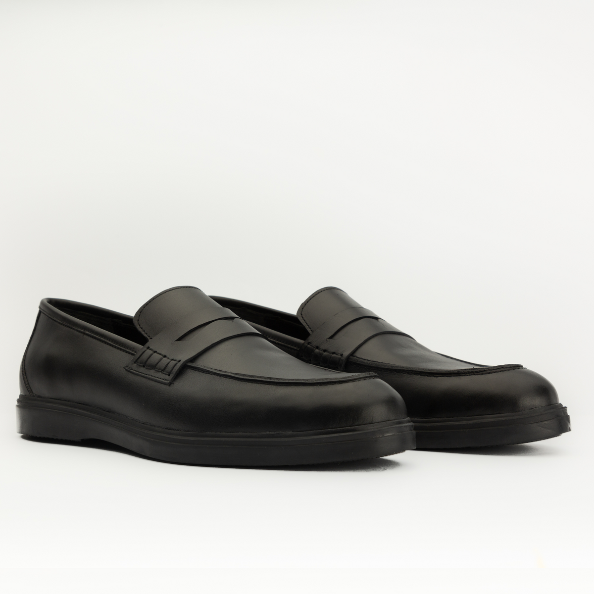 Mocassins en cuir noir