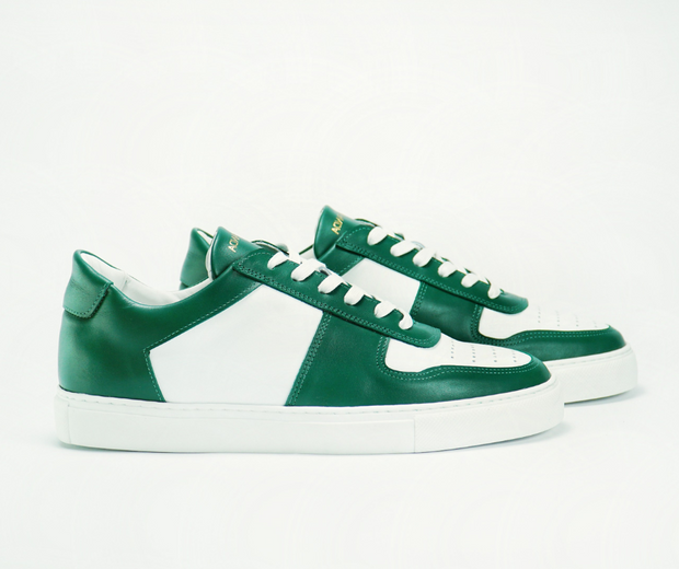 Sneakers BASE en cuir blanc et vert Men & Panda