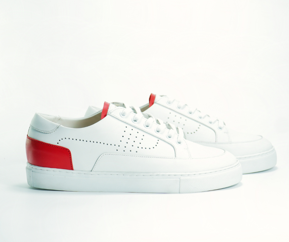Sneakers CANNY en cuir blanc et rouge Men & Panda
