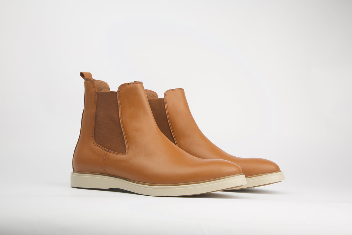 Bottine Chelsea en cuir camel Men & Panda