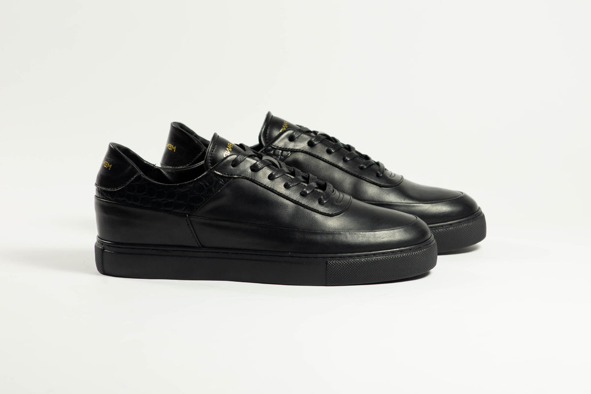Sneakers SATURNE en cuir noir Men & Panda