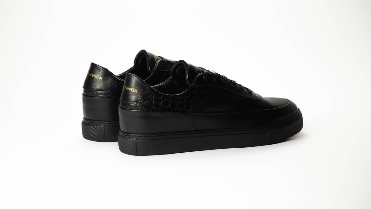 Sneakers SATURNE en cuir noir Men & Panda
