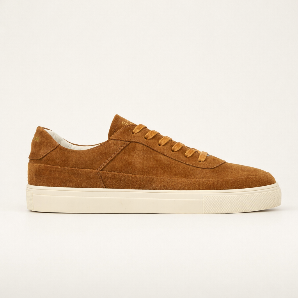 Sneakers SATURNE en daim cognac