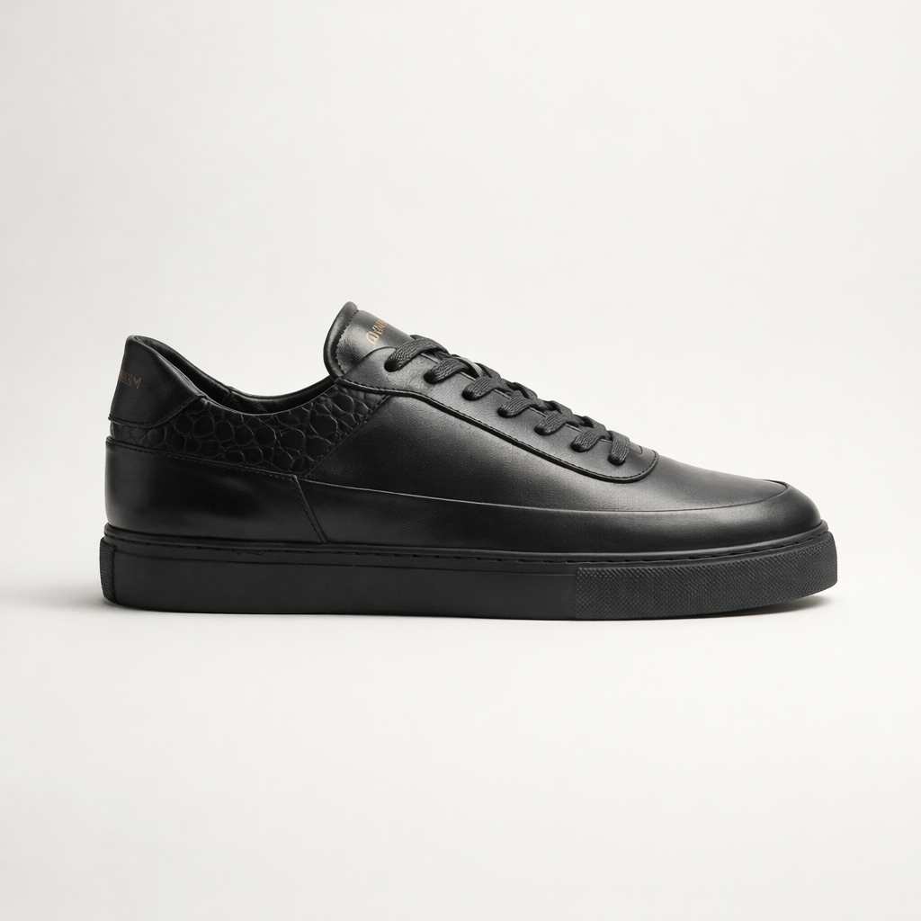 Sneakers SATURNE en cuir noir