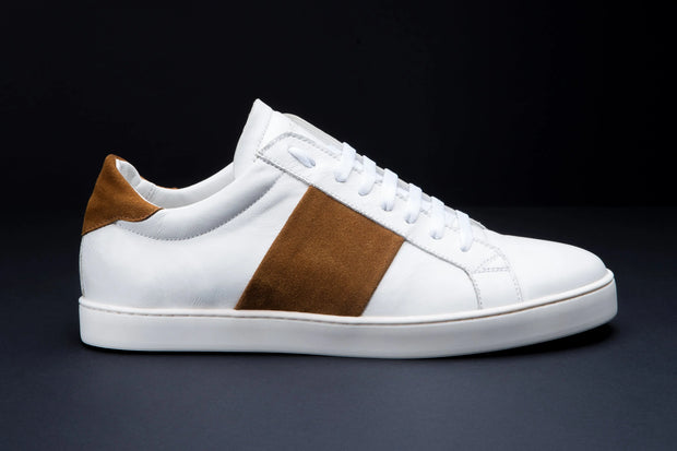 Sneakers GHOST en cuir blanc et cognac men and panda