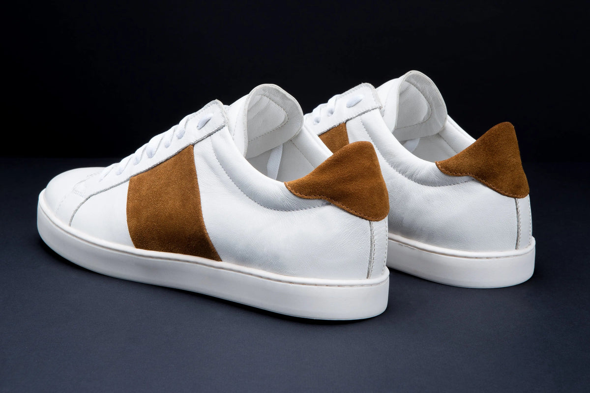 Sneakers GHOST en cuir blanc et cognac men and panda