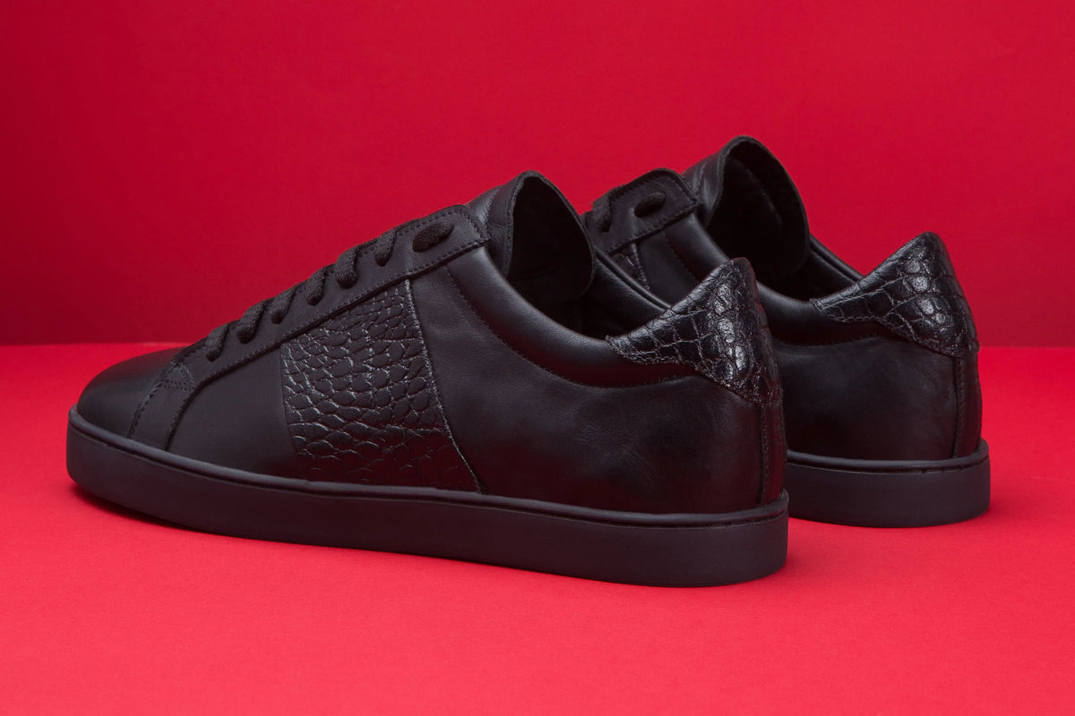 Sneakers GHOST en cuir croco noir men and panda