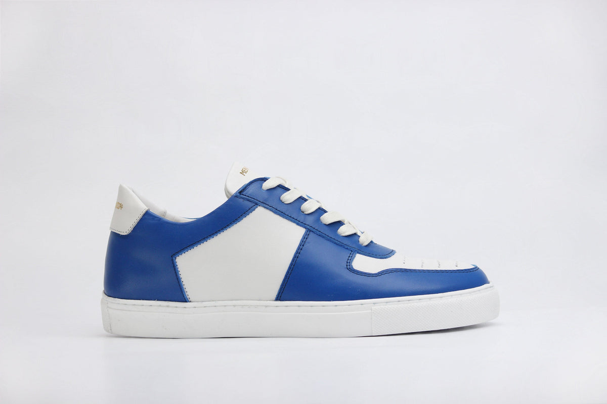 Sneakers BASE en cuir blanc et bleu Men & Panda