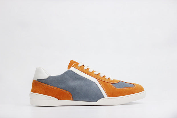 Sneakers RETRO en daim orange et bleu Men & Panda